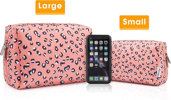 Narwey Make up Tasche Damen Schminktasche Kosmetiktasche Kulturtasche Damen Kulturbeutel, Makeup Tasche Makeup Bag (Leopard, Groß) - 5