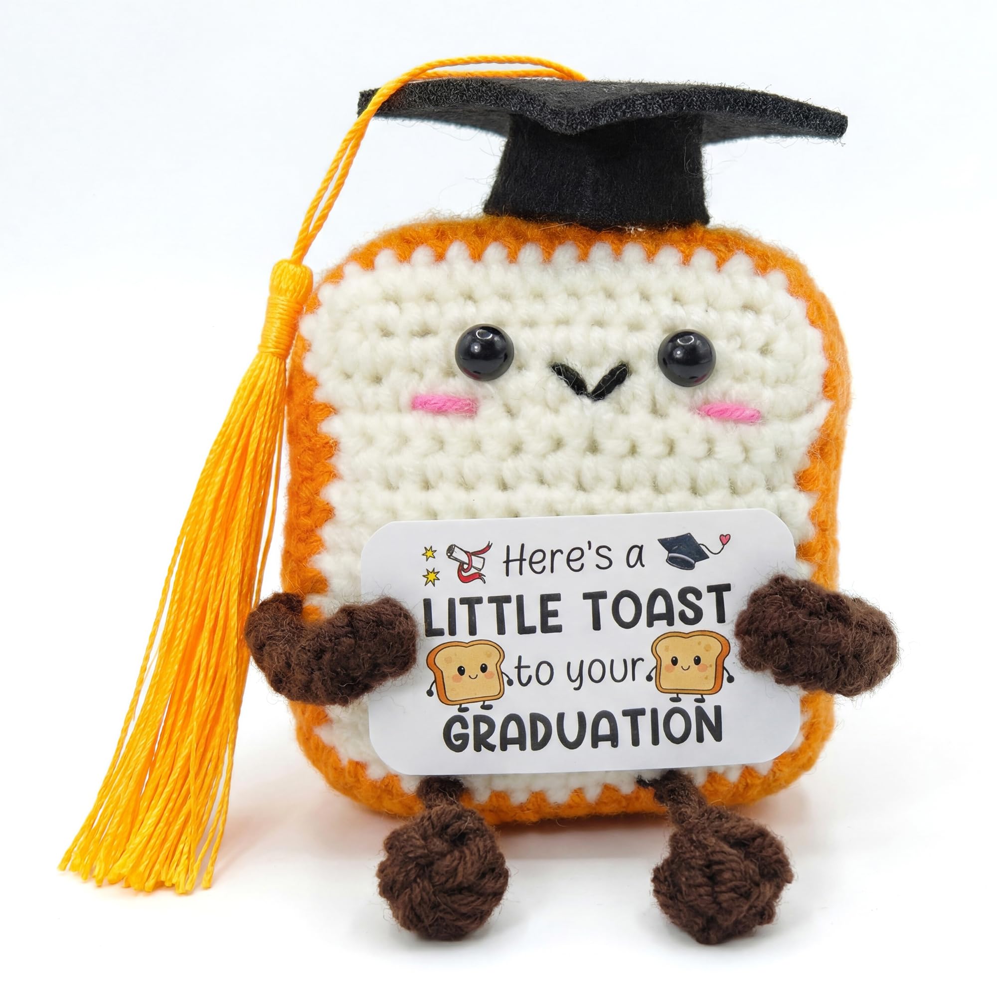 OYIWINMI Graduation Gifts Her Him Handmade Funny Graduation Toast Emotional Support Crochet for Daughter Son Boys Girls Sister Best Friends Nursery High School University Masters or PHD Graduation
