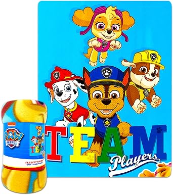 Paw Patrol Sleepover Set for Boys and Girls - Bundle with 45 x 60 Inch Fleece Blanket, Tote Bag, More | Paw Patrol Bedroom Decor for Kids, Toddlers
