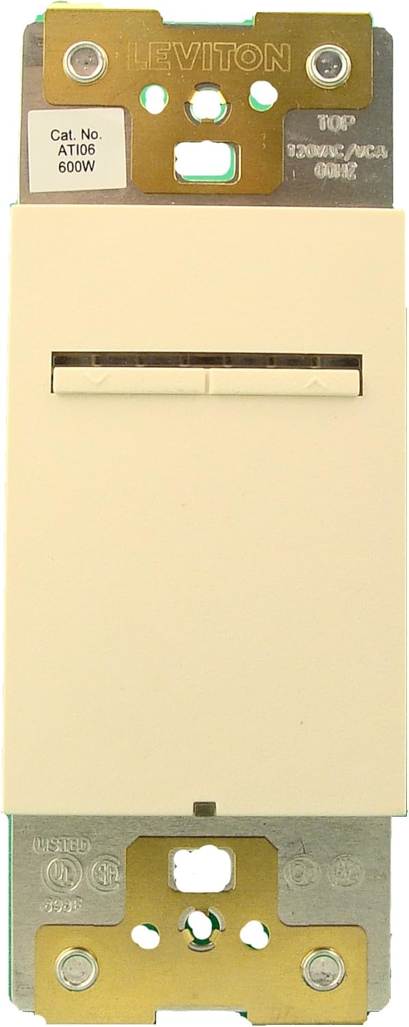 Leviton ATI06-1LQ, Acenti 600W Preset Digital Incandescent Dimmer, Single-Pole, 3-Way or More Applications, Quartz