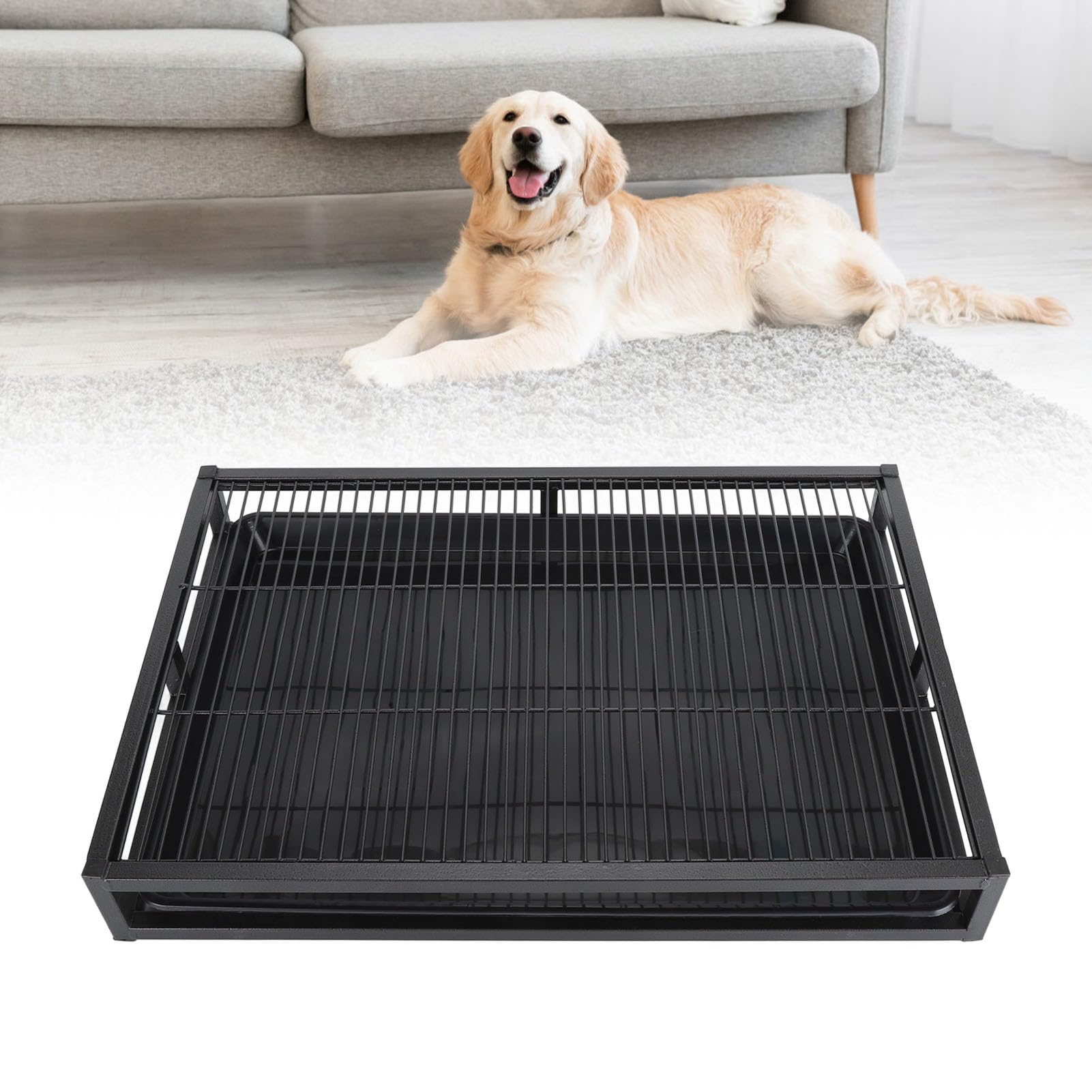 JOROBURO Dog Training Toilet, Reusable Long Lifespan Easy to Clean Indoor Outdoor Pet Litter Box, Dog Potty Tray Puppy Training Pad Holder Floor Pet Toilet Training Tray Litter Box for