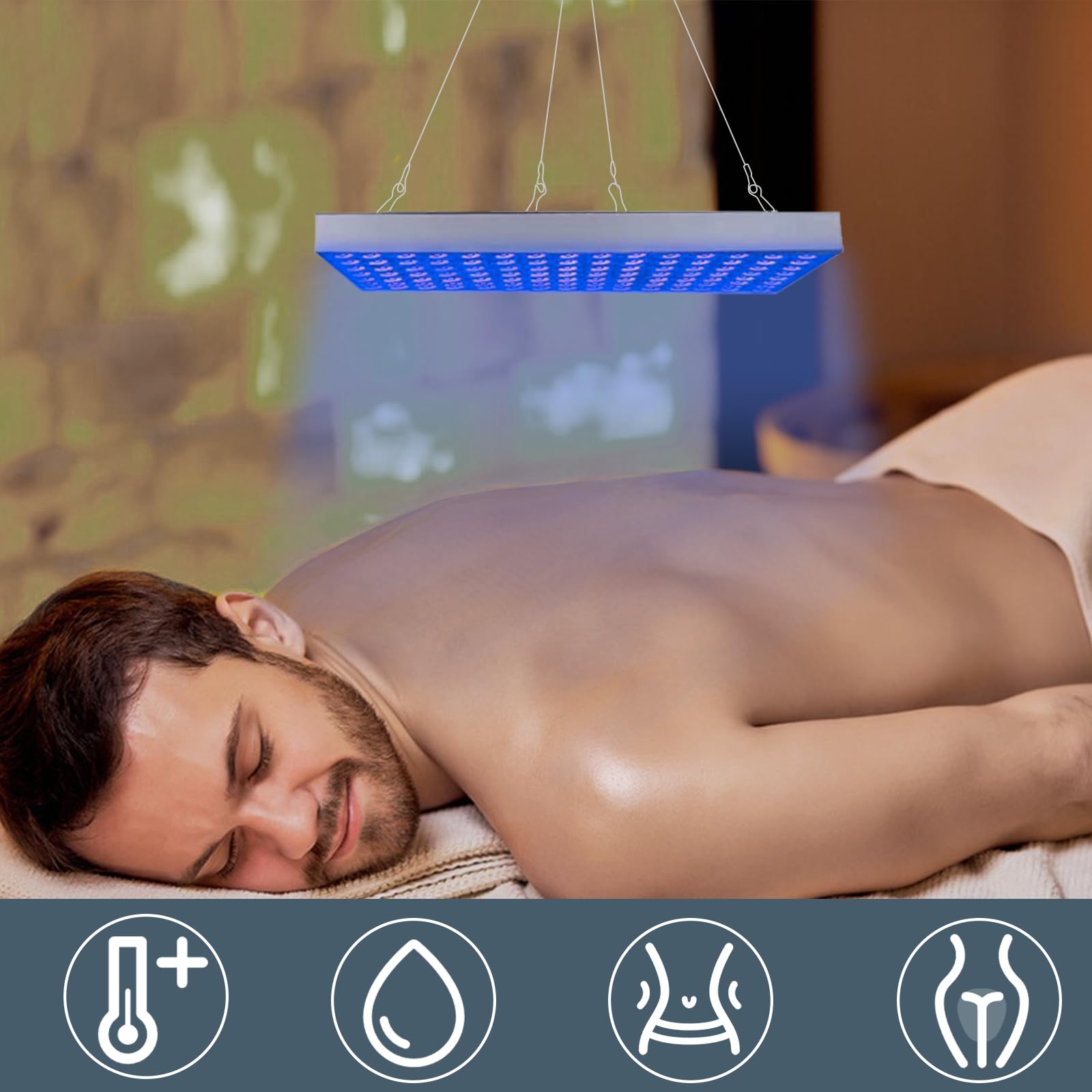 Lámpara bronceadora portátil para bronceado para el hogar, bronceado facial, luz diurna para la cara y el cuerpo para el hogar, con soporte ajustable y ganchos para colgar (A)
