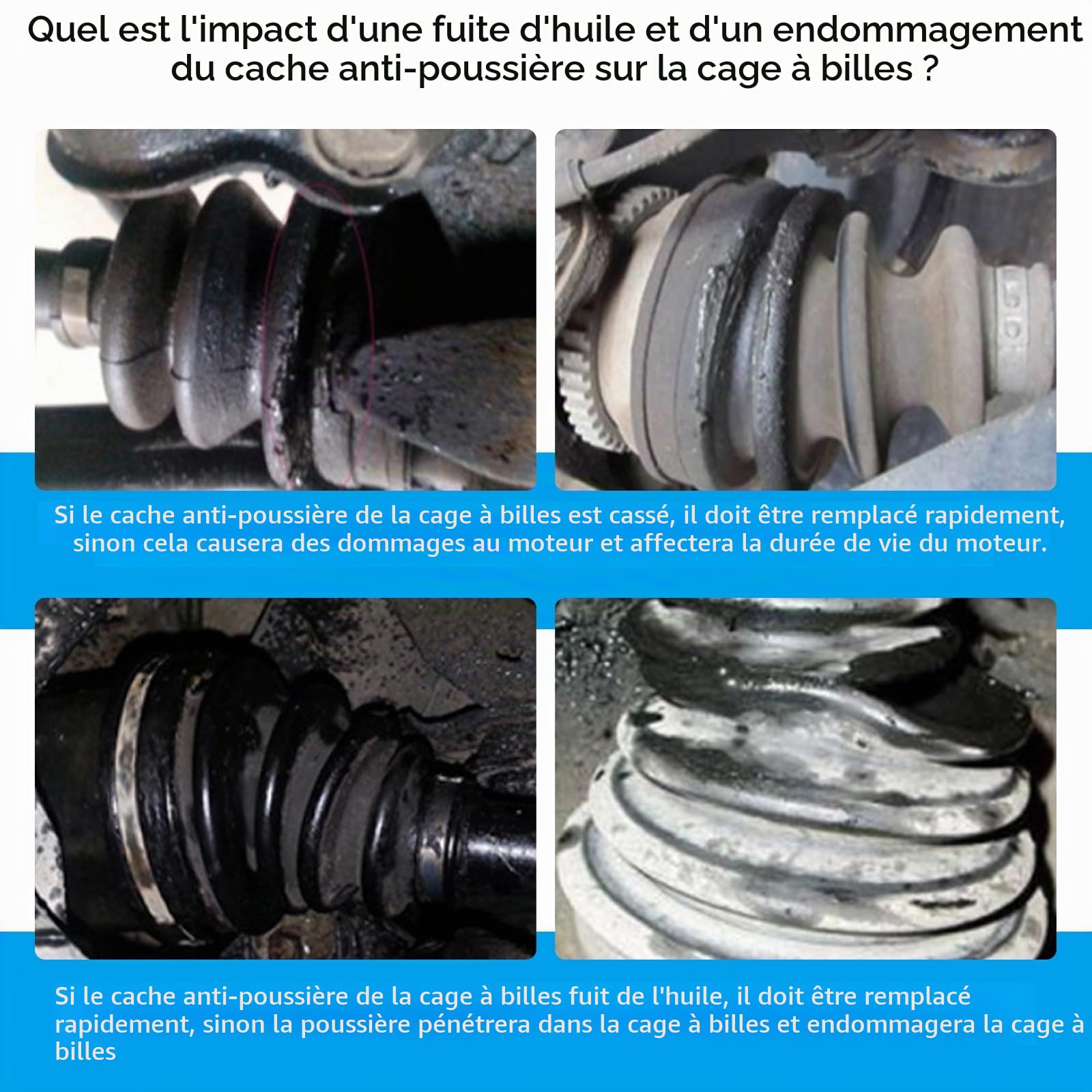 Soufflet Cardan Universel,Silicone Universel CV Bateau Vitesse constante Arbre d'entraînement Couverture poussière Forte élasticité Outils Voiture