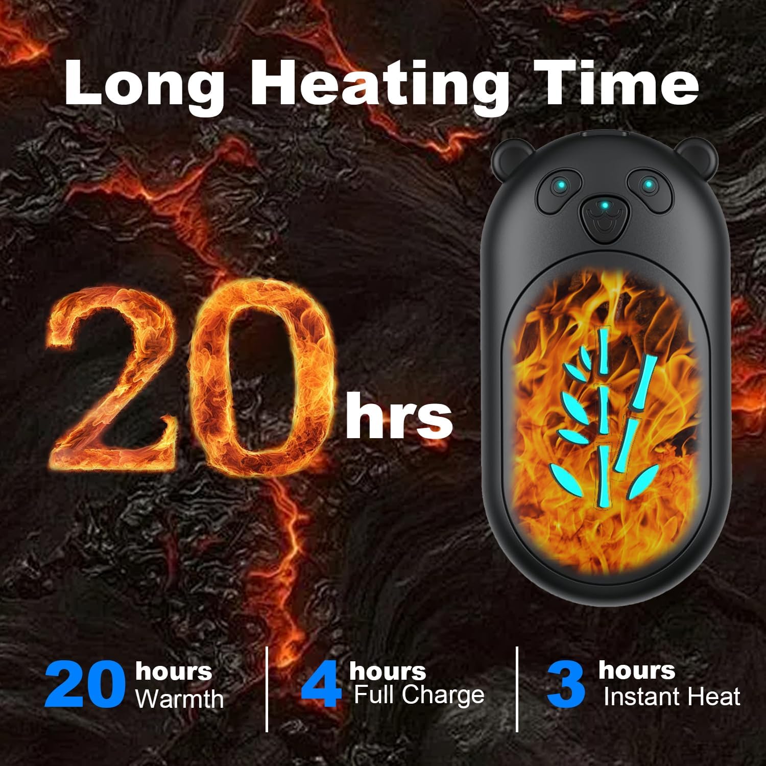 ‎Hand Warmers 2 Pack,Hand Warmers Rechargeable 6000mAh 20Hrs Long Safe Heat AI Smart Chips,Portable Pocket Heater,Gifts for Birthday,Outdoor,Golf,Hunting,Camping Accessories - Image 4