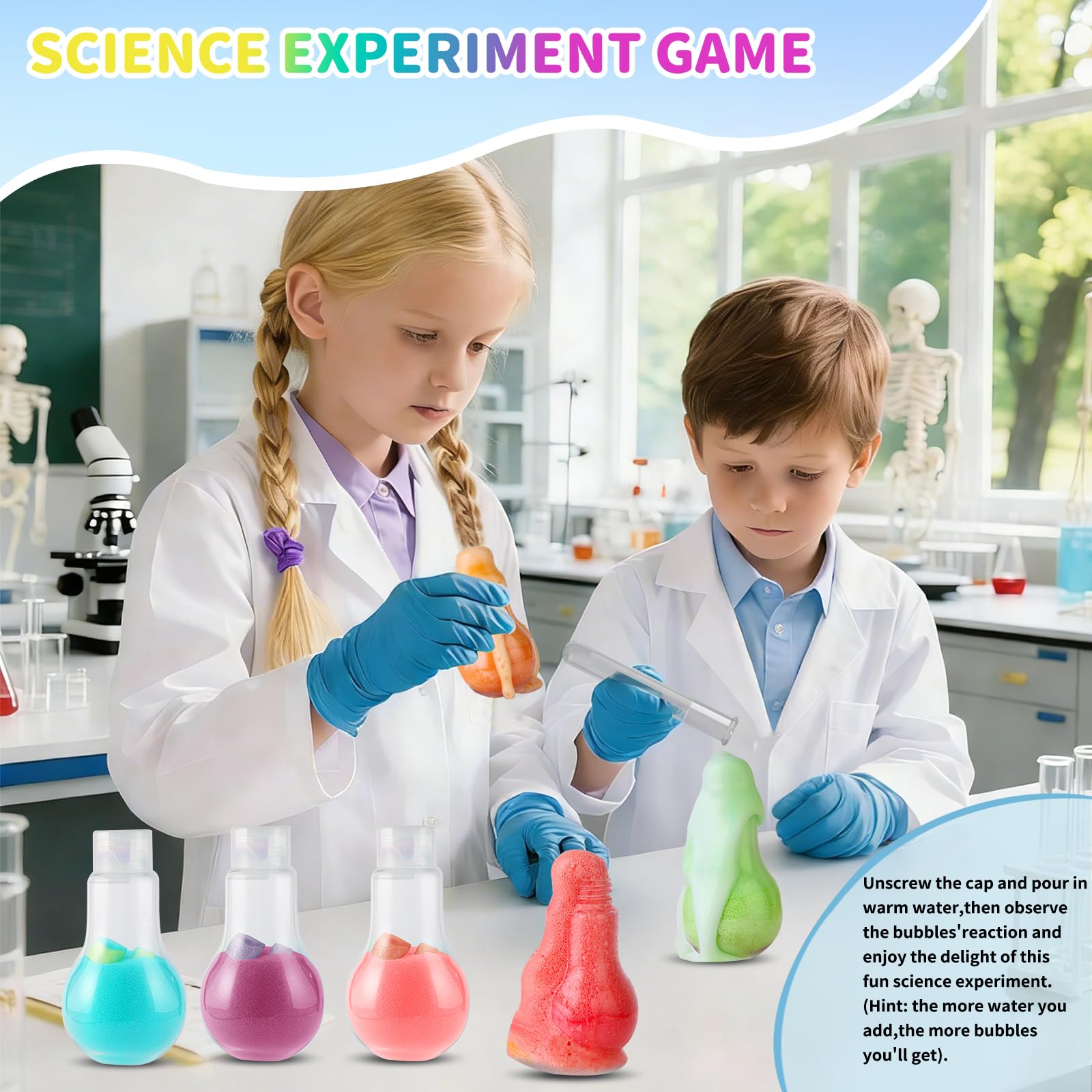 Bombes de Bain pour Enfants, Kit de Bombes de Bain Magic Potion Bottle, Bombes de Bain Moussantes Naturelles et Biologiques, Cadeau d'anniversaire et de Noël pour Filles et Garçons