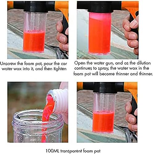 Miniatura 14 de Boquilla de manguera de jardín, boquilla de pulverización de manguera ajustable, alta presión, 8 patrones de riego con rociador de jabón de 3.5
