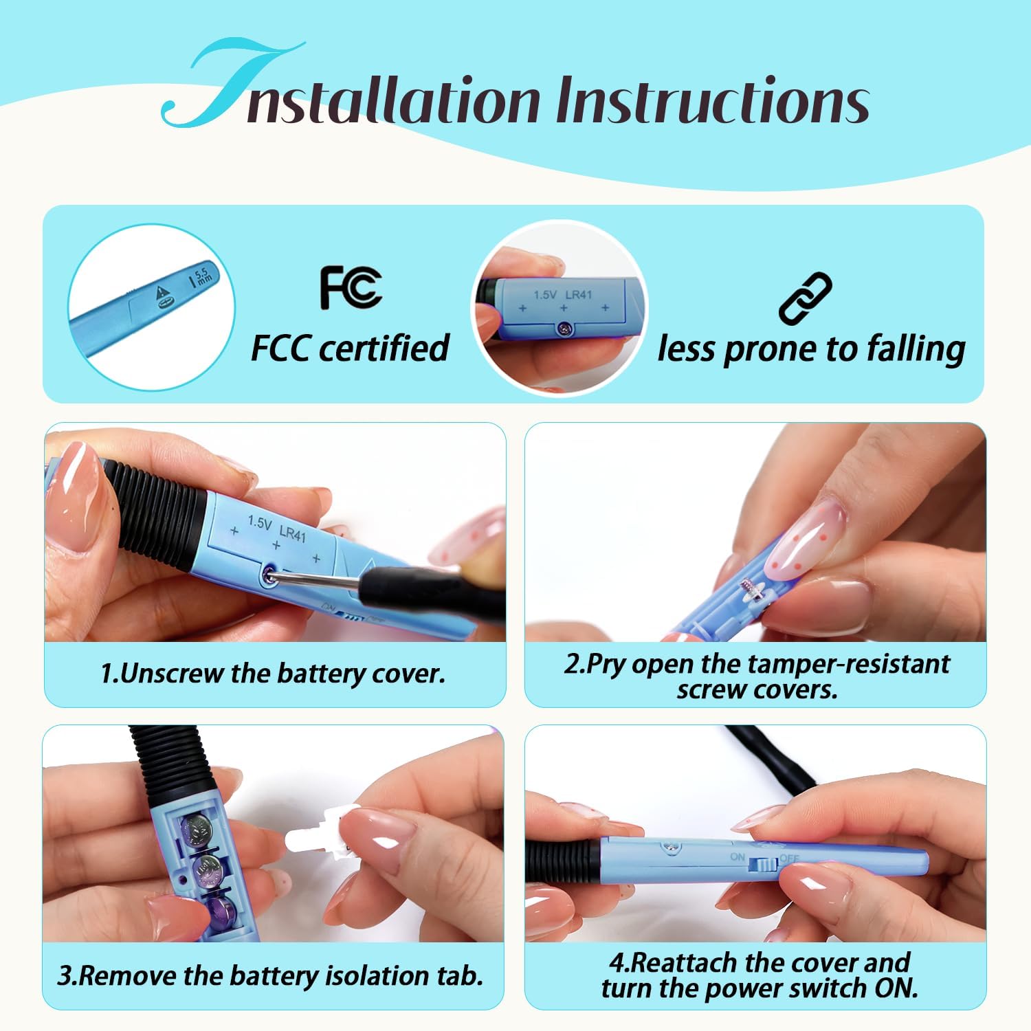 Yarniss 9 Piece LED Light Up Crochet Hook Set, LED Hooks for Dark Yarns (2.5mm-6.5mm) with 3 Replacement Battery Packs