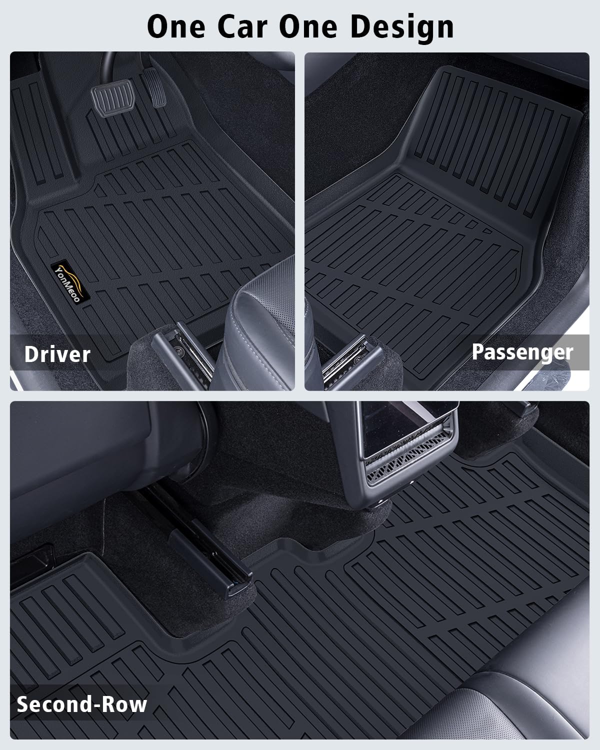 Floor Mats Custom for Tesla New Model Y Juniper 2025 2026 5-Seat Cargo Liner with Backrest Mat All Weather TPE Full Set with Front Trunk Mat Rear Cargo Liner for Juniper Automotive Accessories, Black