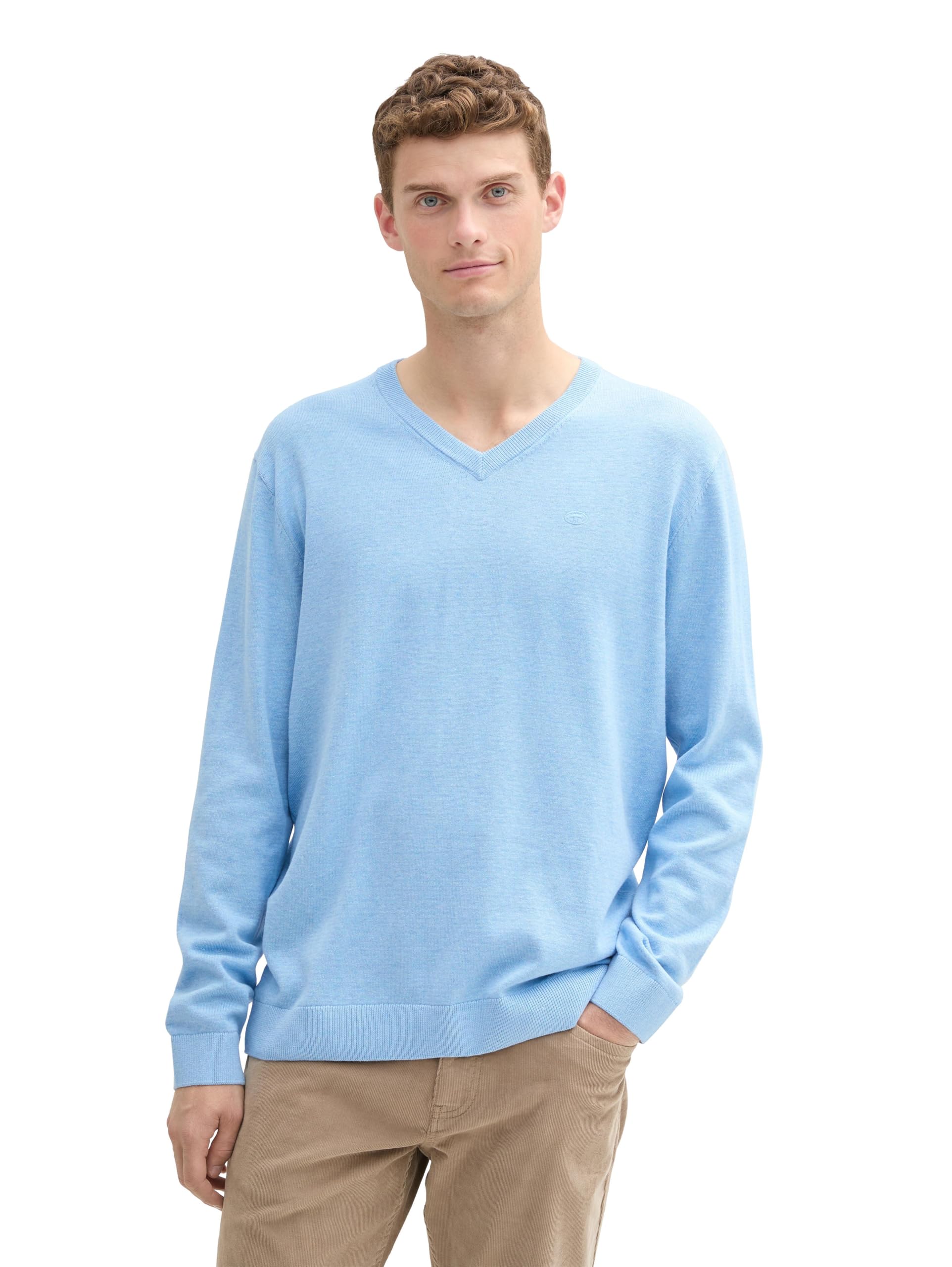 TOM TAILOR Herren 1039811 Strickpullover mit V-Ausschnitt
