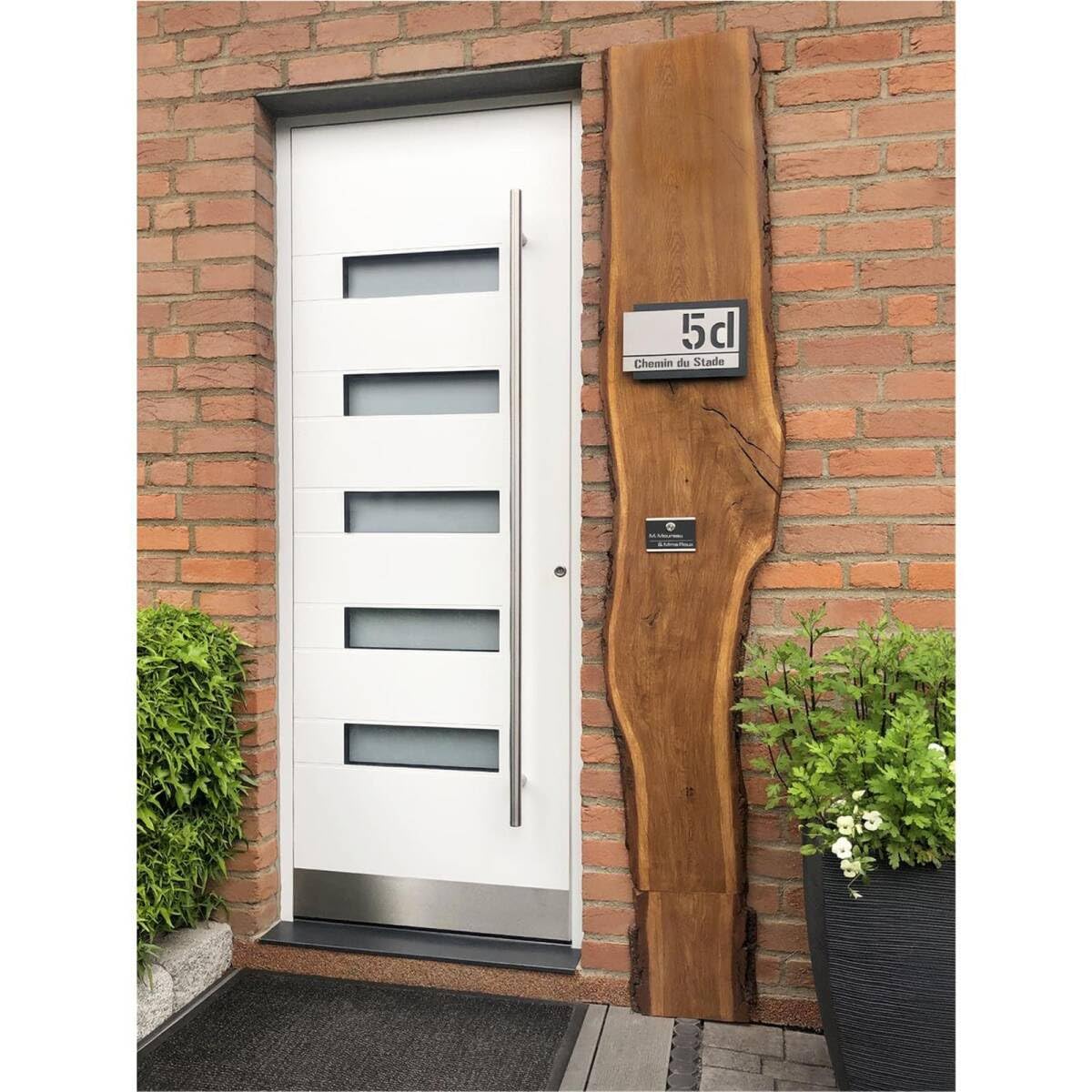 Metzler® numéro de maison en acier inoxydable avec effet 3D et gravure laser résistante gris anthracite RAL 7016 – robustesse extérieure facile à entretenir – personnalisation adresse