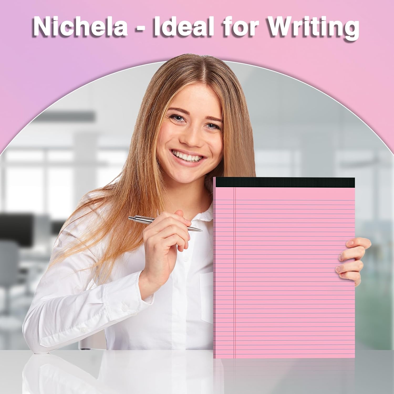 3 Pcs Legal Pads 8.5 x 11 Pink Note Pads 8.5 x 11 Notepad Total 75 Sheets, Micro Perforated Writing Pads Color Lined Paper College Ruled Pad of Paper Notebook To-Do List for School & Office Supplies - Image 5