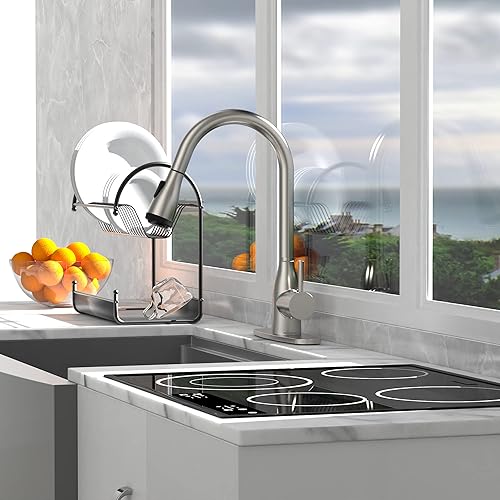 Miniatura 3 de Grifos de cocina con rociador extraíble, grifos de fregadero de cocina de latón macizo, giro de 360 grados, manguera flexible de 12 pulgadas, grifo