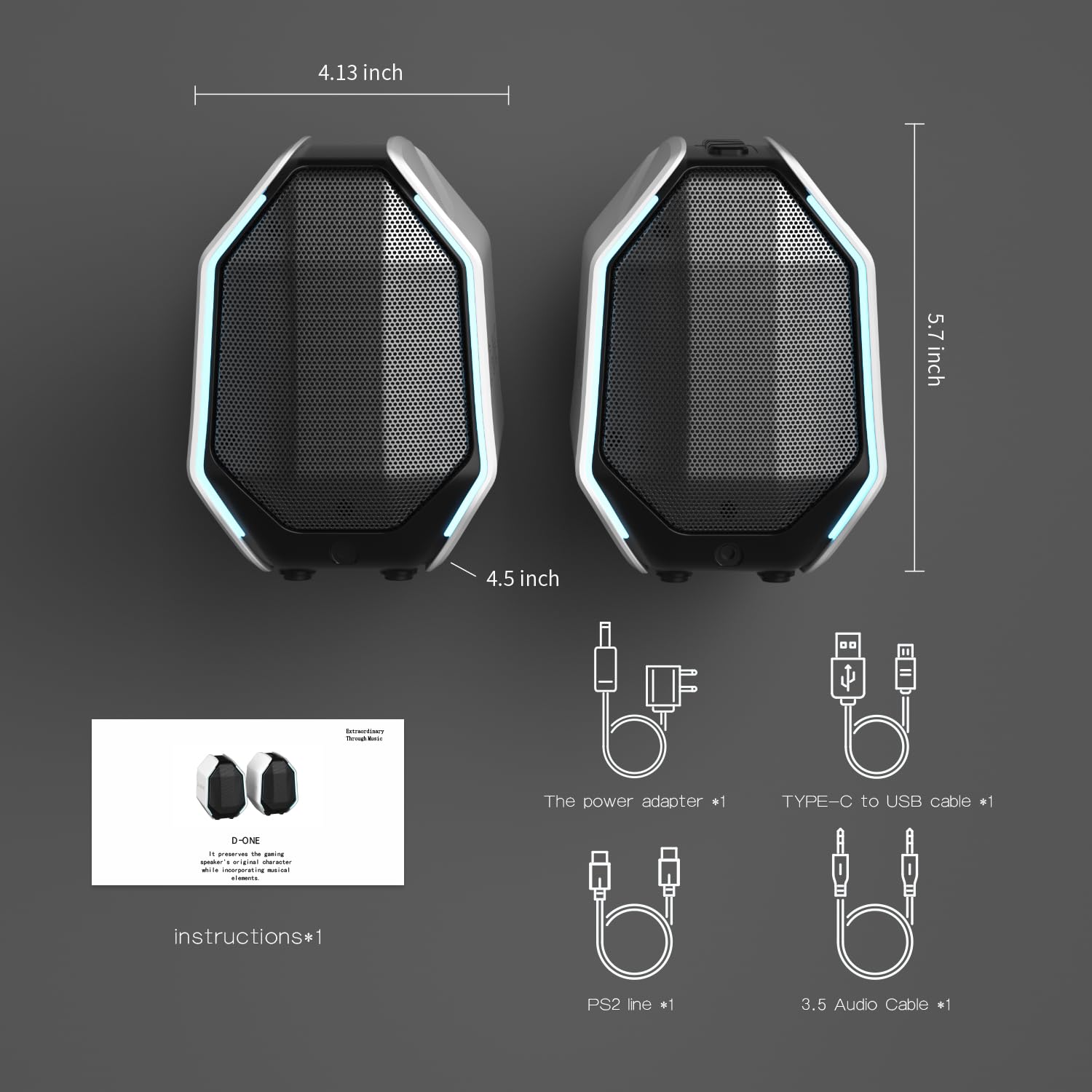 Altoparlanti da gioco RGB, scheda audio USB, audio 3D dinamico, Esports per PC, bassi migliorati, controllo del volume di facile accesso