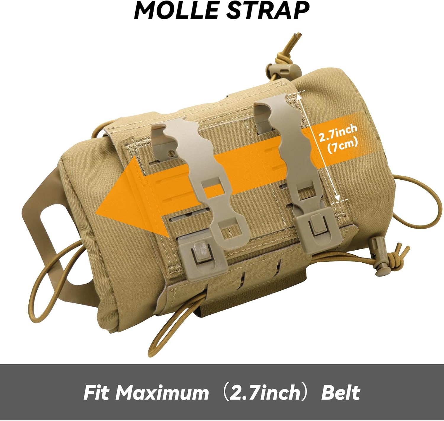 Qavctw Tactical MOLLE First Aid Pouch - 2-Piece System Med Roll Survival Medical Pouch with Handle, Rapid Access EMT Belt Pouch, EDC First Aid Kit for Military,Outdoor Emergence - Image 4