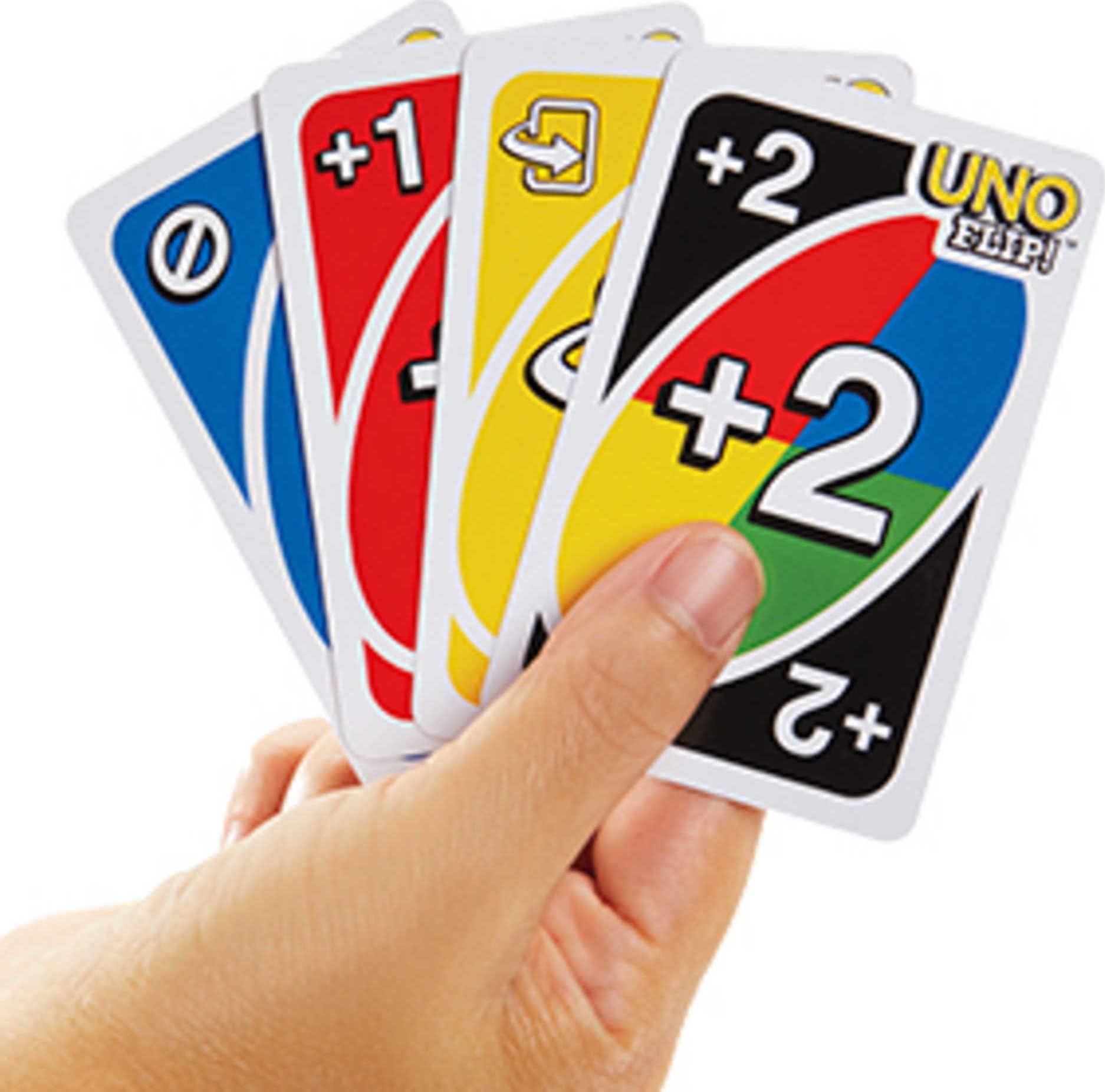 Amazon.com: UNO FLIP! Family Card Game, with 112 Cards in a Sturdy Storage  Tin, Family Card Game, with 112 Cards in a Sturdy Storage Tin, Makes a  Great Gift for 7 Year