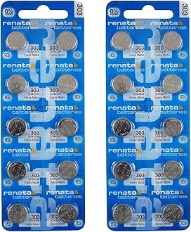 Renata 303 SR44SW Batteries - 1.55V Silver Oxide 303 Watch Battery (20 Count)