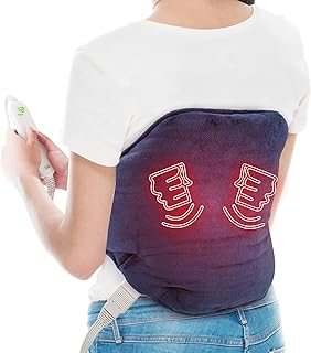 Basalt Stone Heating Pad for Lower Back Pain Relief with Massager , Hot Stone Massage Heating Pad for Waist, Neck ,Lumbar, Abdomen Pain Relief