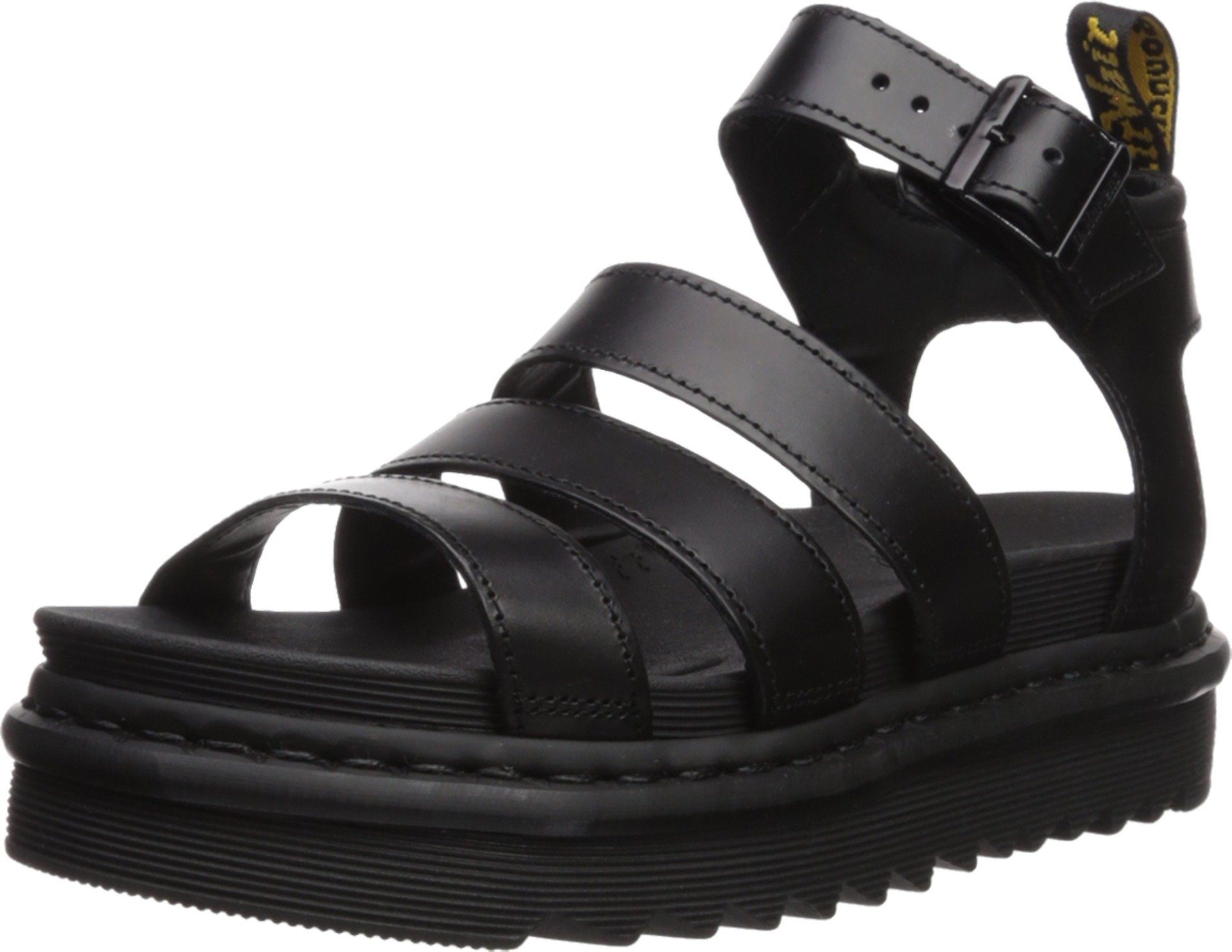 Dr. Martens Women's Blaire Fisherman Sandal, Black Brando Leather,