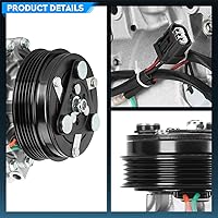 Vista 2 de TadaMark Compresor de aire acondicionado A/C con embrague para Honda Fit 1.5L 1.5 2009-2014 L4 2009 2010 2011 2012 2013 2014 compresor viene con 5