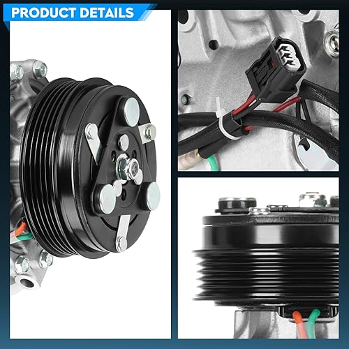 Miniatura 2 de TadaMark Compresor de aire acondicionado AC con embrague para Honda Fit 1.5L 2009-2014 L4 2009 2010 2011 2012 2013 2014 compresor viene con 5