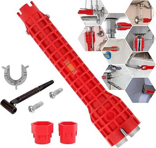 Llave de lavabo, llave de grifo 8 en 1 y llave de fregadero instalador multiherramienta, multiusos