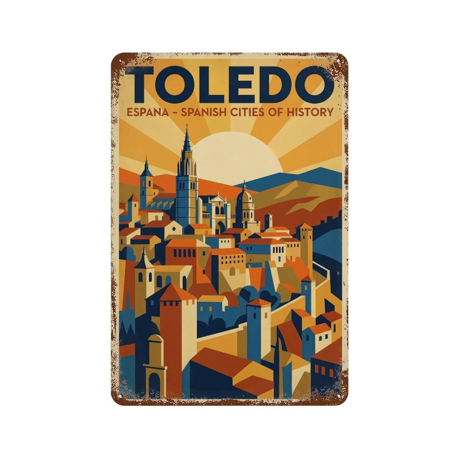 Galvaxio Style Spain Toledo Retro Travel Metal Tin Sign