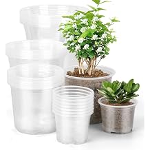 OUPSAUI 4/5/6/7  n  Drenaj Delikli  effaf Fidanl k Saks lar , 28'li Paket Kre  Saks lar   e it Paketi, Bitkiler i in Dayan kl   effaf Plastik Saks lar, Tohum Ba lang  Saks lar , Bah e  i ek Orkide