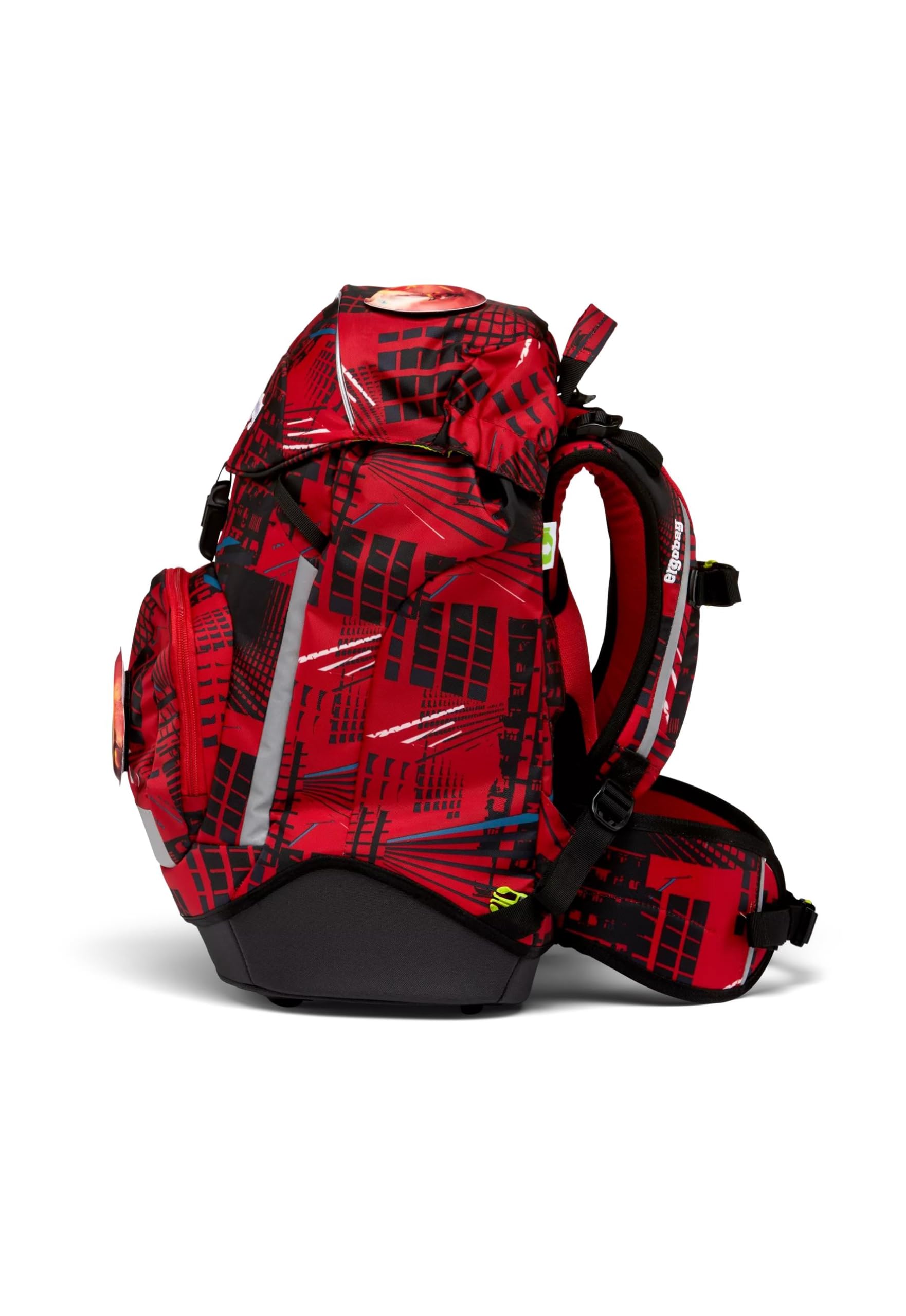 ergobag prime zaino scolastico elementare per bambini, idrorepellente, ergonomico, 20 litro, 1100g FireBear - Rosso