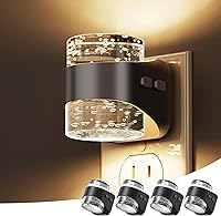 Vista 19 de L LOHAS LED Luz nocturna, paquete de 2 luces nocturnas de burbujas de 3000 K enchufables a la pared, luces nocturnas acrílicas con sensor de luz