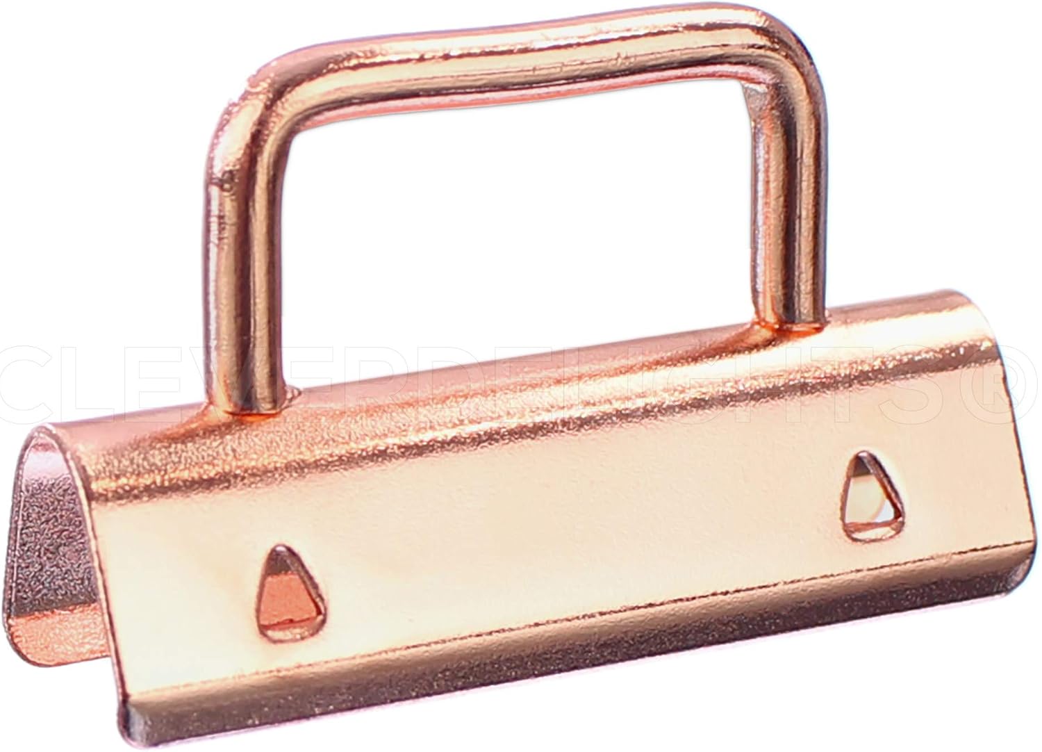 CleverDelights 1.5" Key Fob Hardware Set with Key Rings - Rose Gold Color - 1 1/2 Inch Lanyards Key Chains (100)