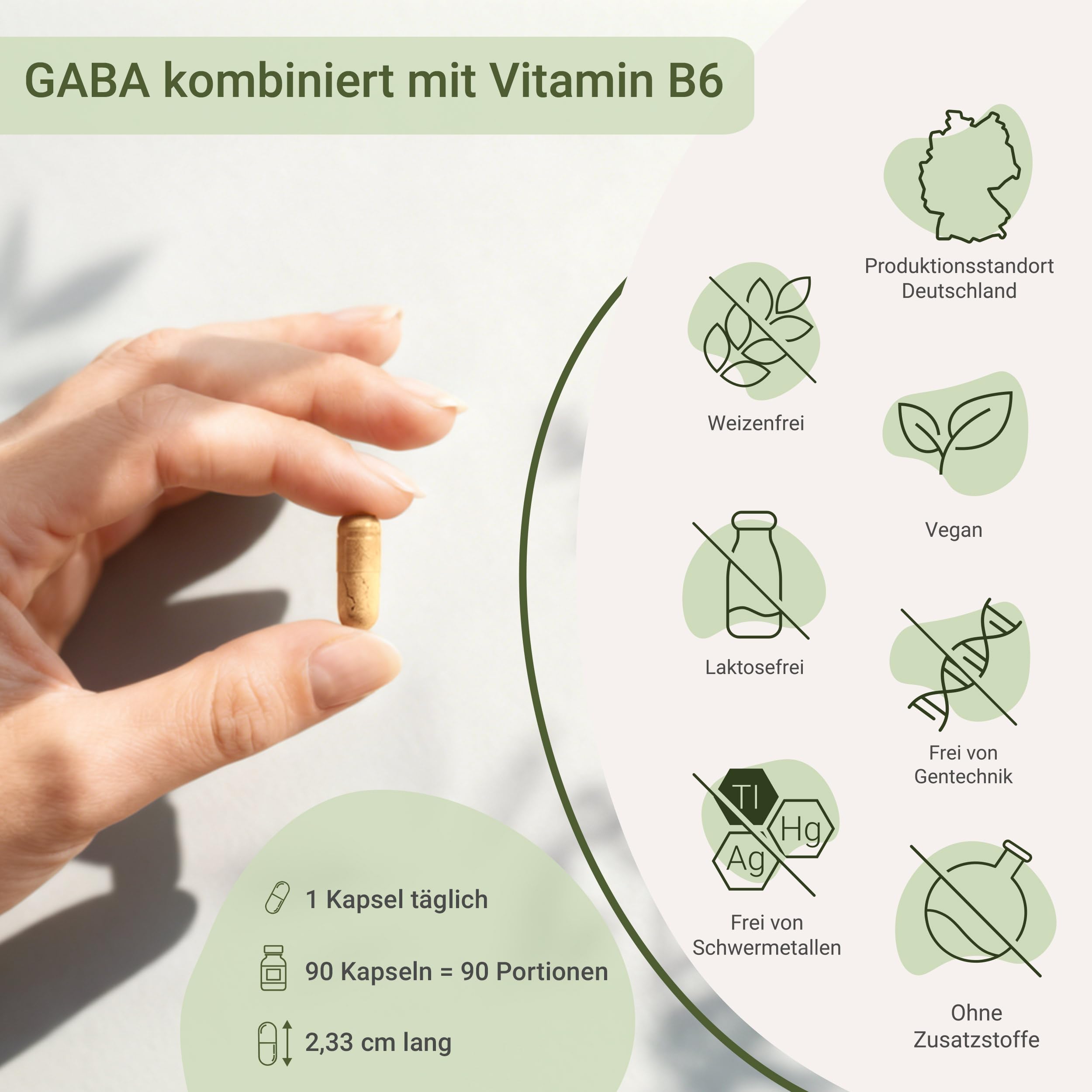 for you GABA + B6 180 Kapseln - Hochdosiertes Gaba aus Fermentation mit dem Lactobacillus hilgardii & bioaktivem Vitamin B6-500mg Gamma-Aminobuttersäure pro Kapsel & bioaktivem Vitamin B6