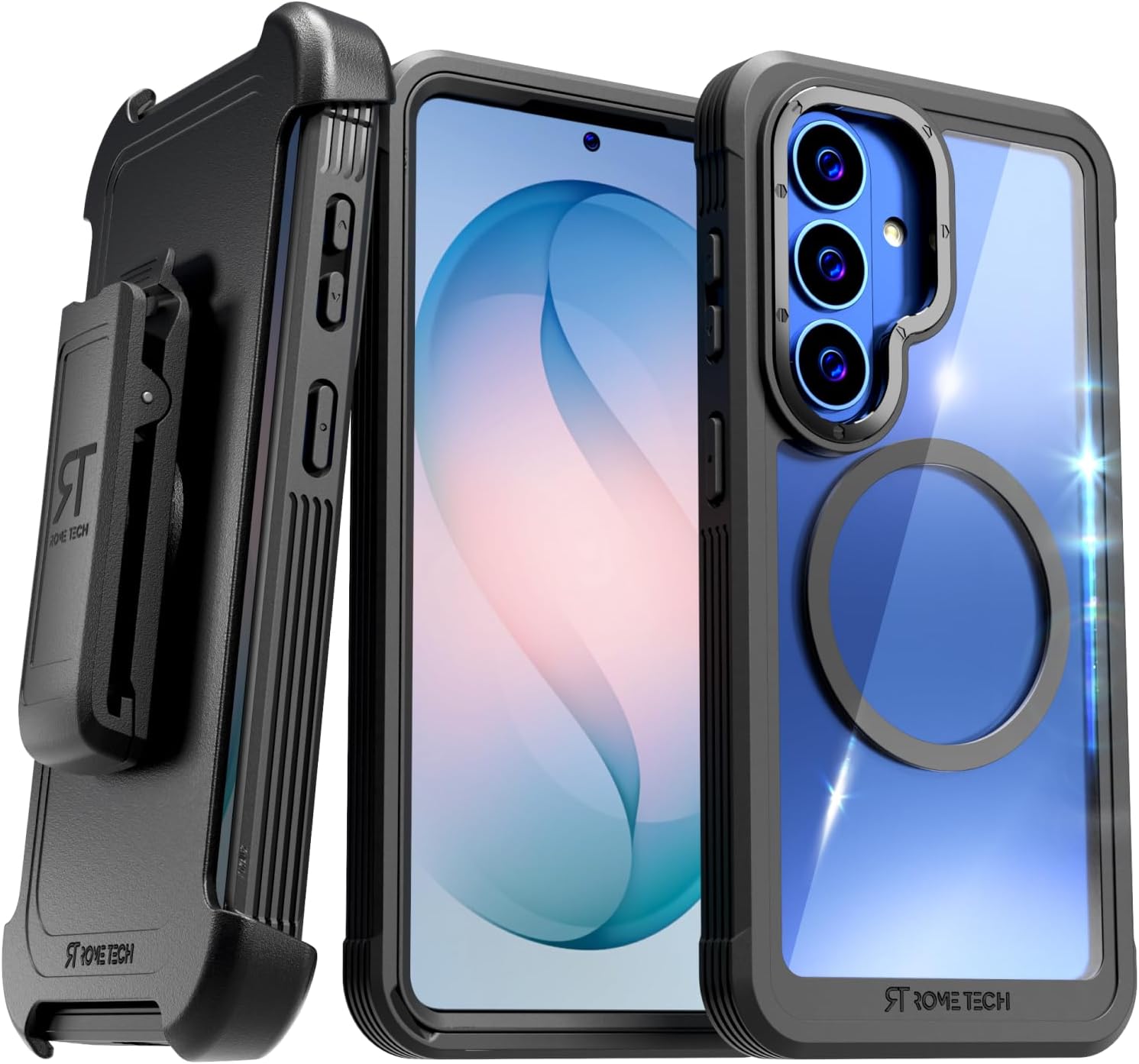 Designed for Samsung Galaxy S26 Case with Belt Clip Holster, Kickstand Slim Cover Compatible with Magsafe Chargers - Phone Case for S26- Black