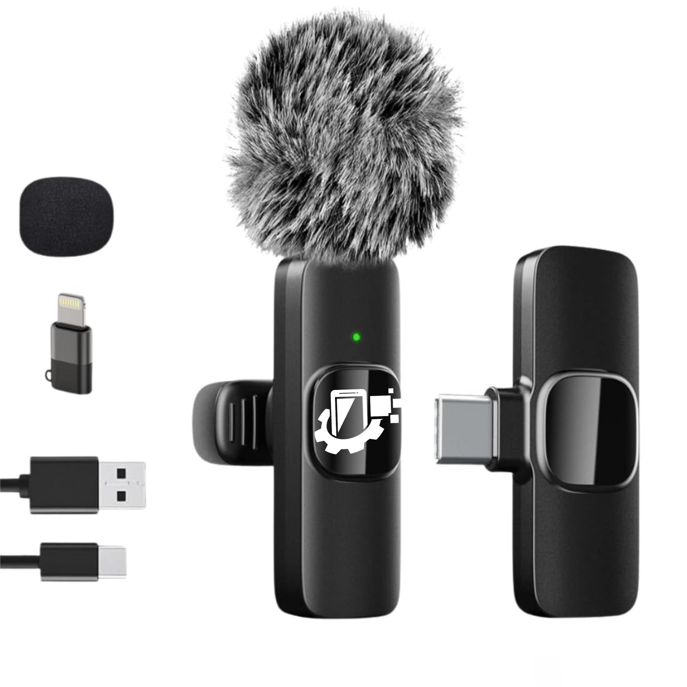 GADGETSWEAR Wireless Lavalier Furry Microphone K8, Plug & Play Bluetooth Collar Mic for YouTube, Vlogging, Video Recording, Portable, Compatible with Android & iPhone-picture-19
