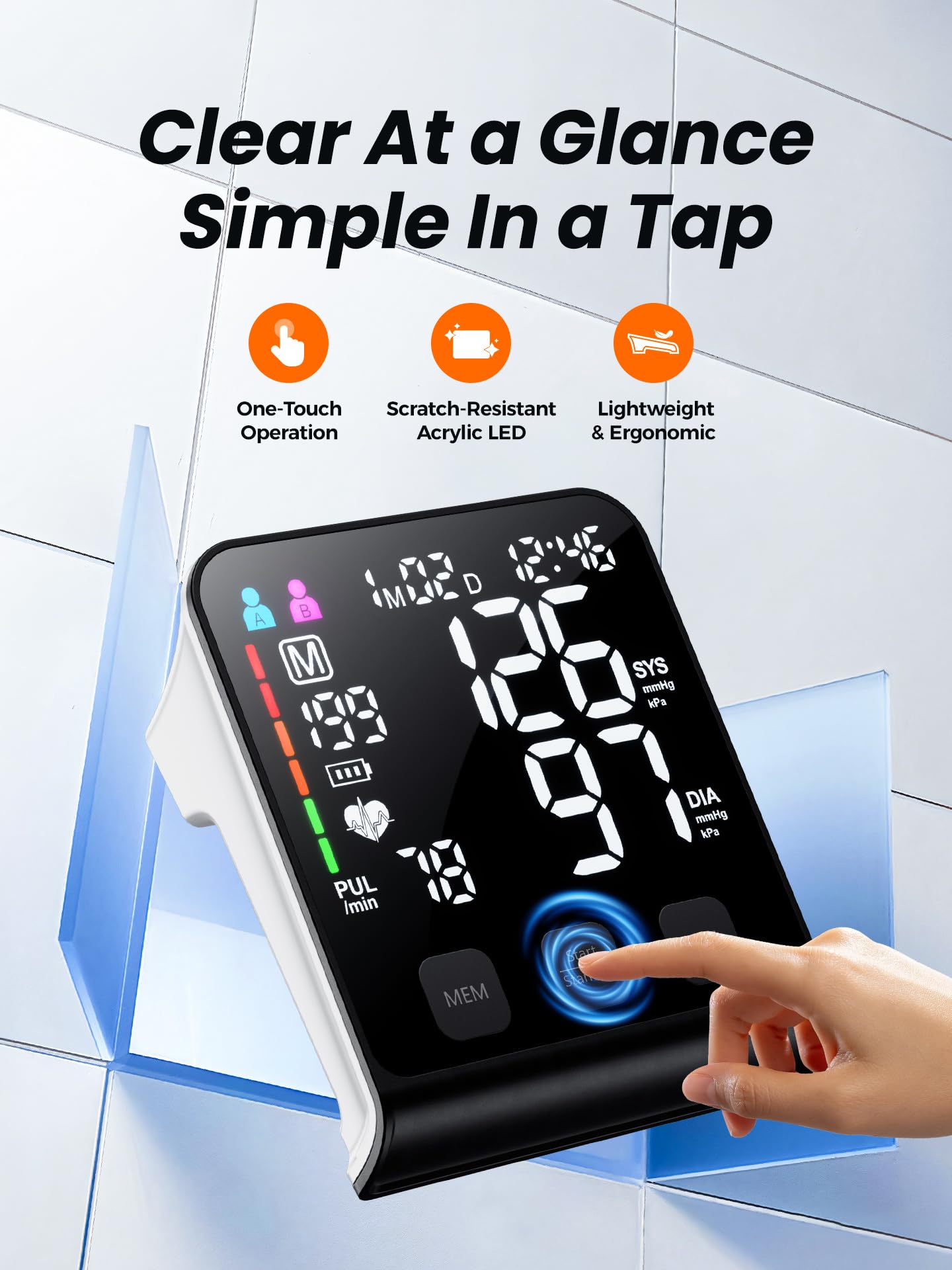 Upper Arm Electronic Blood Pressure Monitor (U80 Series) -Automatic Upper Arm Blood Pressure Monitor,Wide-Range Cuff, Large LED Backlit Display,Accurate Automatic Digital BP Monitor