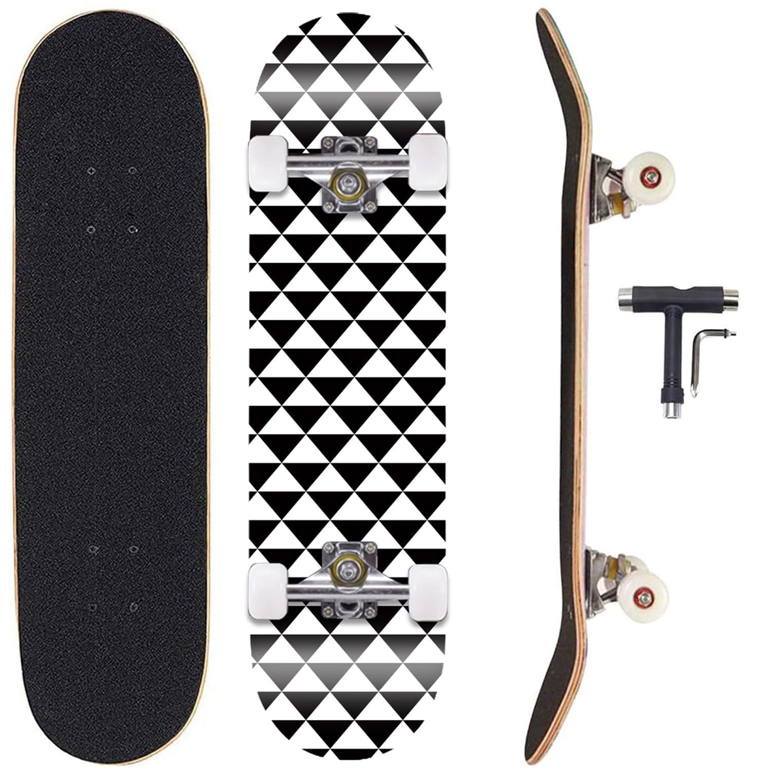 Standard Skateboards for Beginners Kids Boys Girls Youths Adults Starter-Complete Skate Boards 31x 8 Maple Wood Skateboard