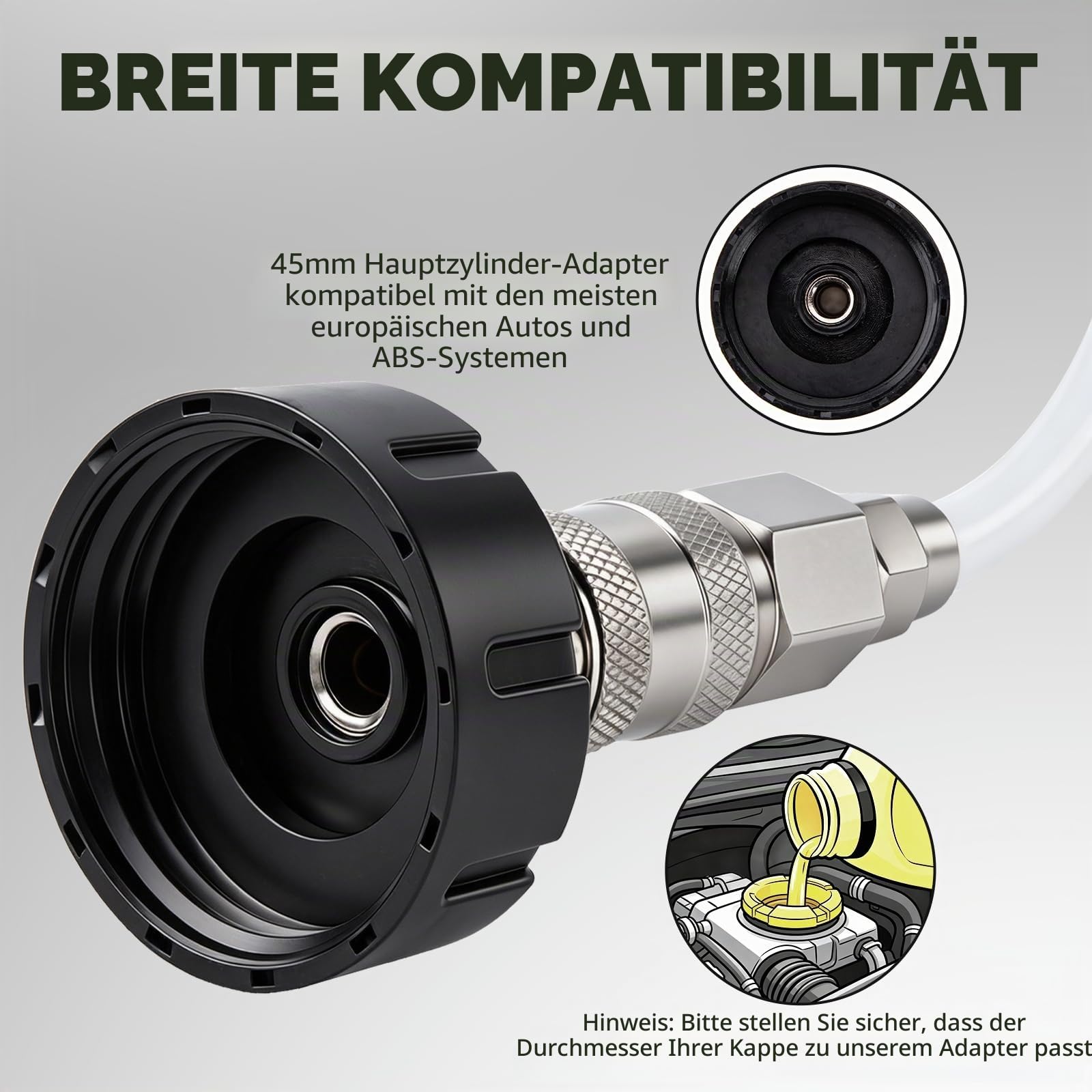 3L Bremsenentlüfter Auto mit 1L Absaugbehälterfür E20 (ø45mm)