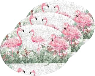 MAOBLYR Quick Absorption Household Cleaning Sponge,Double-Sided Reusable3.54x2.56In,Kitchen Tableware Multi-Purpose Cleaning 3 Sets-Flamingos Tropical
