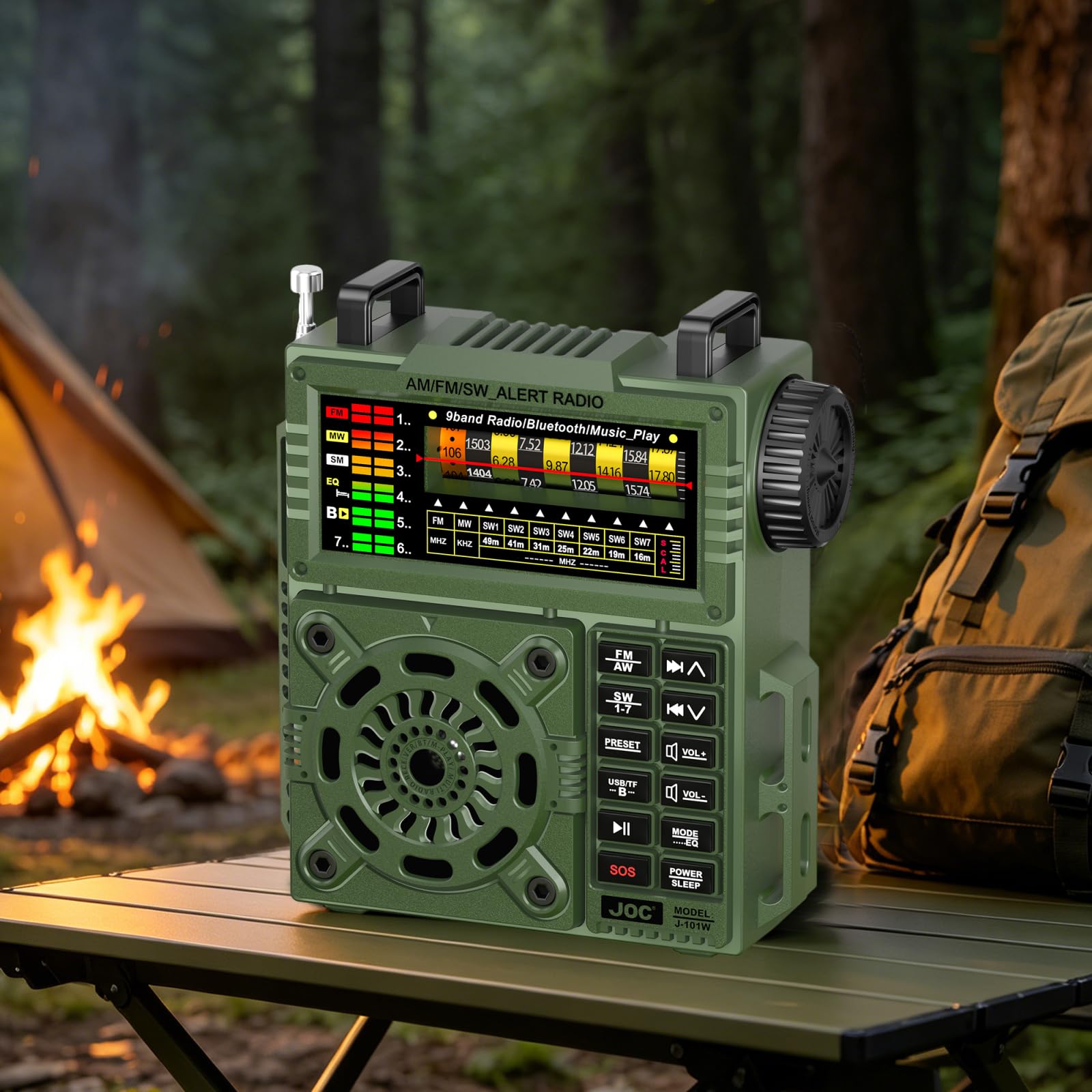 Ricevitore radio portatile multibanda con sintonizzatore antenna e batteria ricaricabile per uso esterno