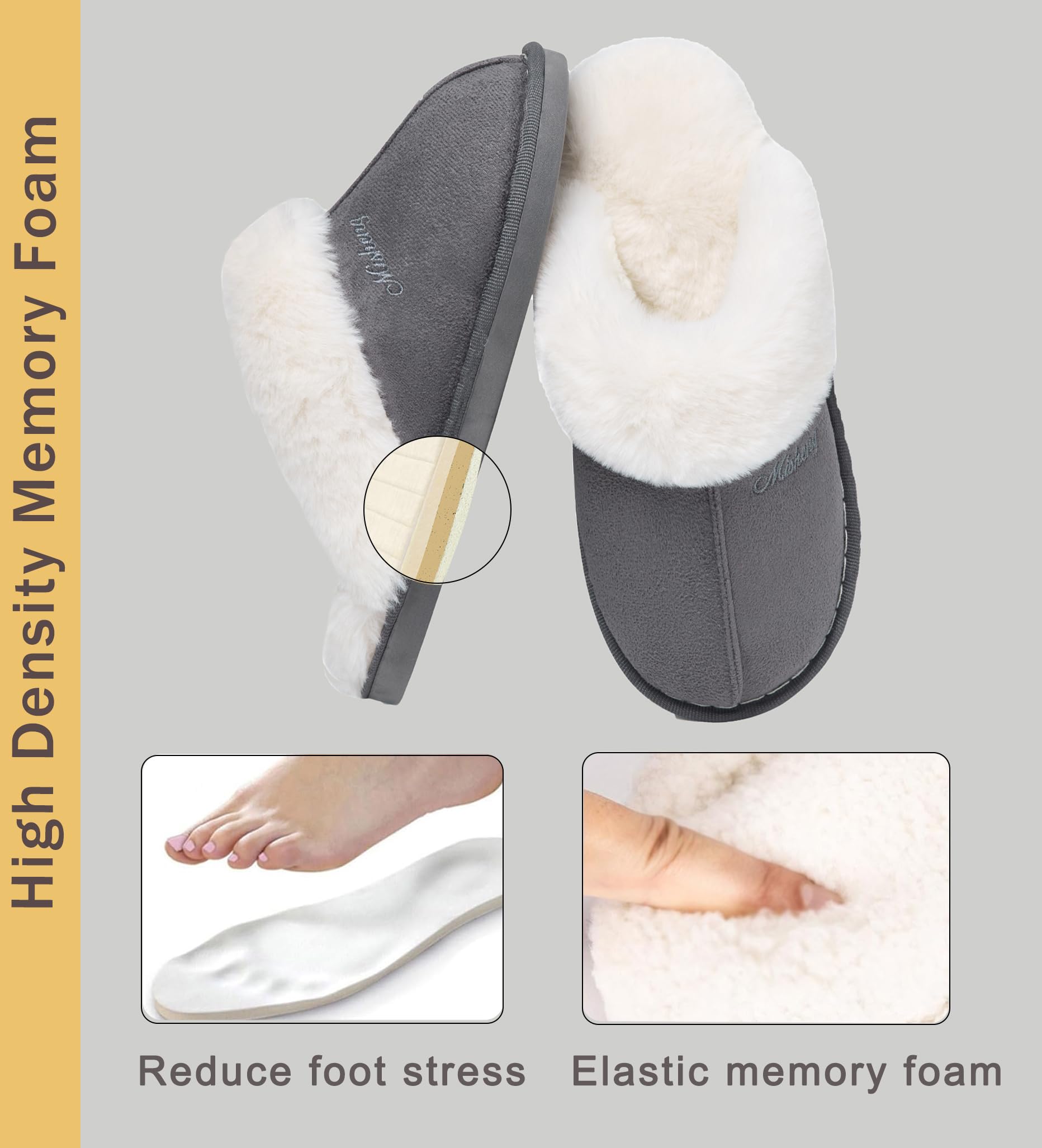 Donpapa Pantofole Donna Uomo Peluche Autunno Invernali Morbida Memoria Schiuma Interne Casa Ciabatte Fluffy Pelose Interno Esterno