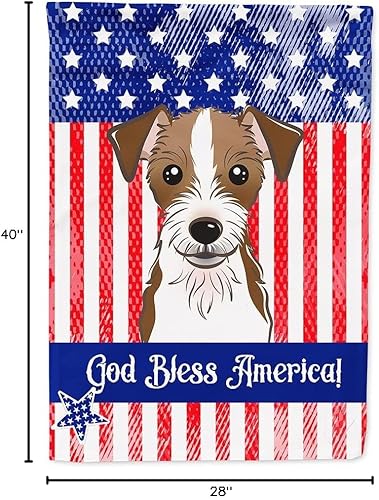 Vista 106 de Caroline's Treasures BB2171GF American Flag and Border Collie Garden Flag Mailbox Flag Decorative Yard Flag Banner Outside Patio Artwork Yard Flower