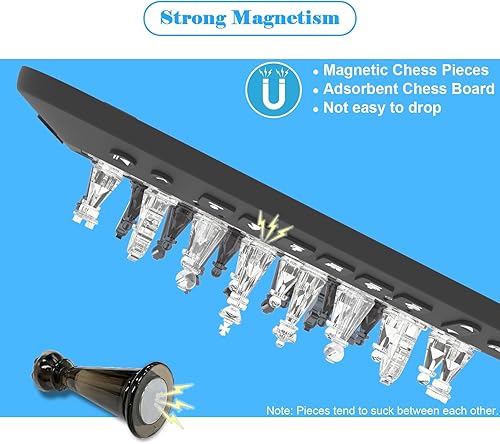 Miniatura 5 de Tablero de ajedrez electrónico P6, tablero de ajedrez electrónico magnético, juego de ajedrez electrónico con LED para niños y adultos