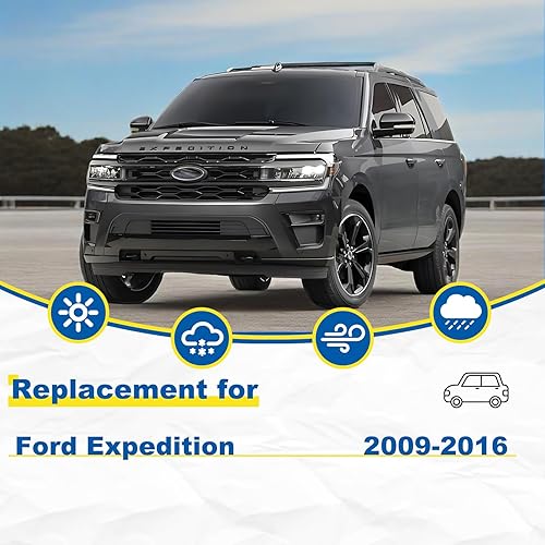 Miniatura 2 de HRSNO Limpiaparabrisas de 22 + 22 pulgadas con limpiaparabrisas trasero de 15 pulgadas, repuesto automotriz para Ford Expedition 2009-2016, fácil de