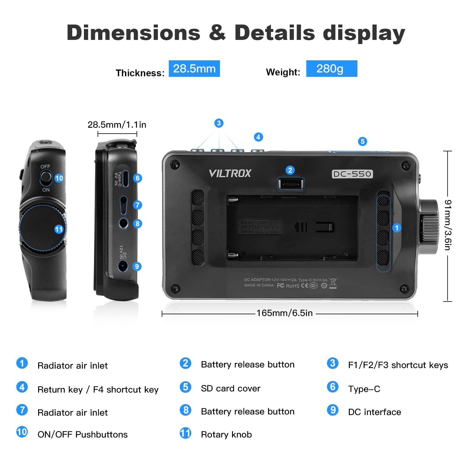 VILTROX DC-550 5.5インチ カメラ　モニター Amazon.co.jp: VILTROX DC-550 タッチスクリーン DSLR カメラ
