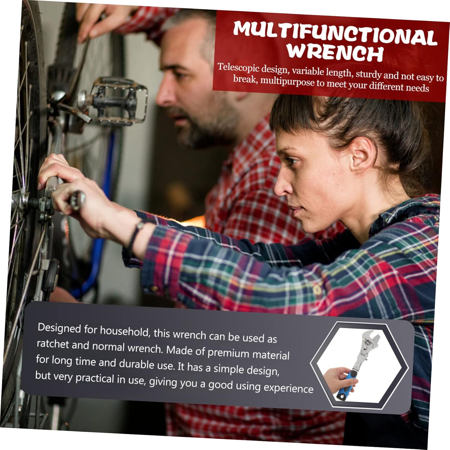 Gadpiparty Refrigeration Ratchet Wrench Folding Head Socket Wrench Professional and Practical