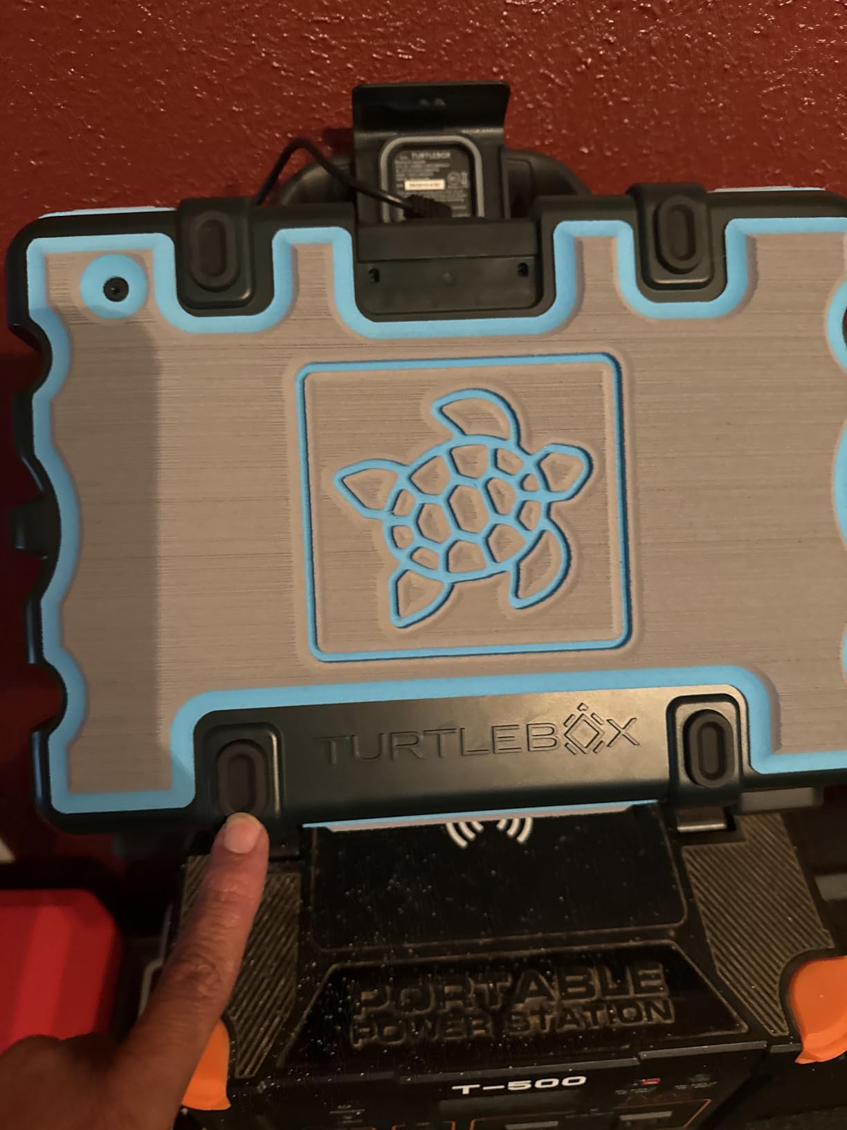 | Turtlebox Seadek Pads | Fits Gen 2 and Gen 3 Models | Custom Turtle Design | Adhesive Backing | Turtlebox Speaker Accessories | Storm Gray/Bahama Blue