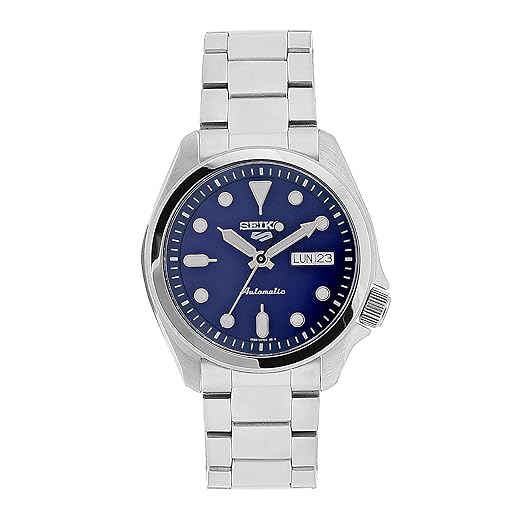 Seiko SRPE53K1 Relógio analógico automático masculino com pulseira de aço inoxidável, prata, esportivo