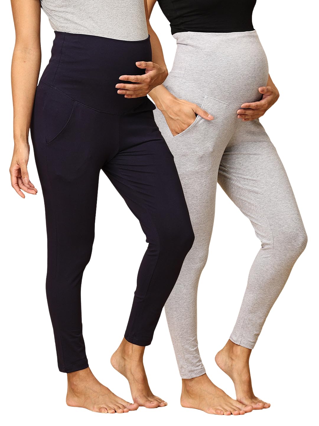The Mom Store Comfy Maternity Leggings | Comfortable | Soft | Pre and Post Pregnancy | Comfort Stretch Pregnancy Leggings for Women