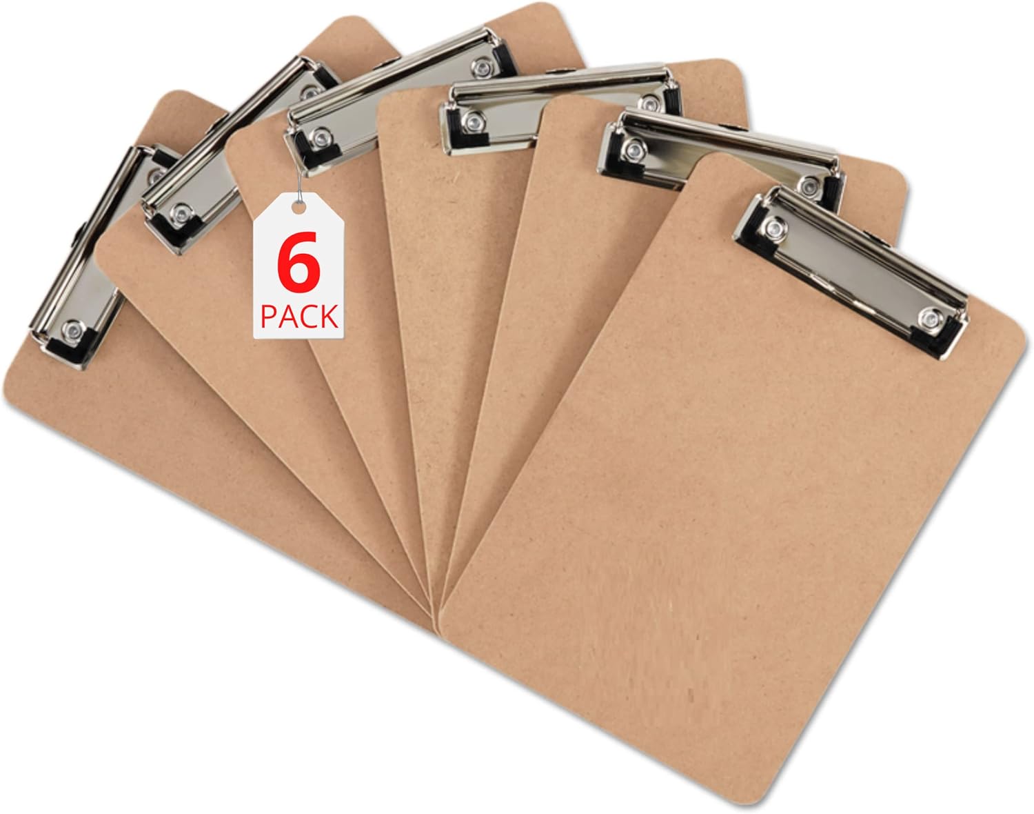 1InTheOffice Brown Clipboard 5x8, Hardboard Clip Board