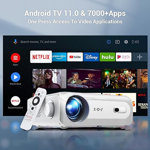 Miniatura 2 de Proyector 4K compatible con Android 110 con WiFi y Bluetooth XGODY Sail1 Native 1080P 700ANSI Smart HD proyector de cine en casa al aire libre con