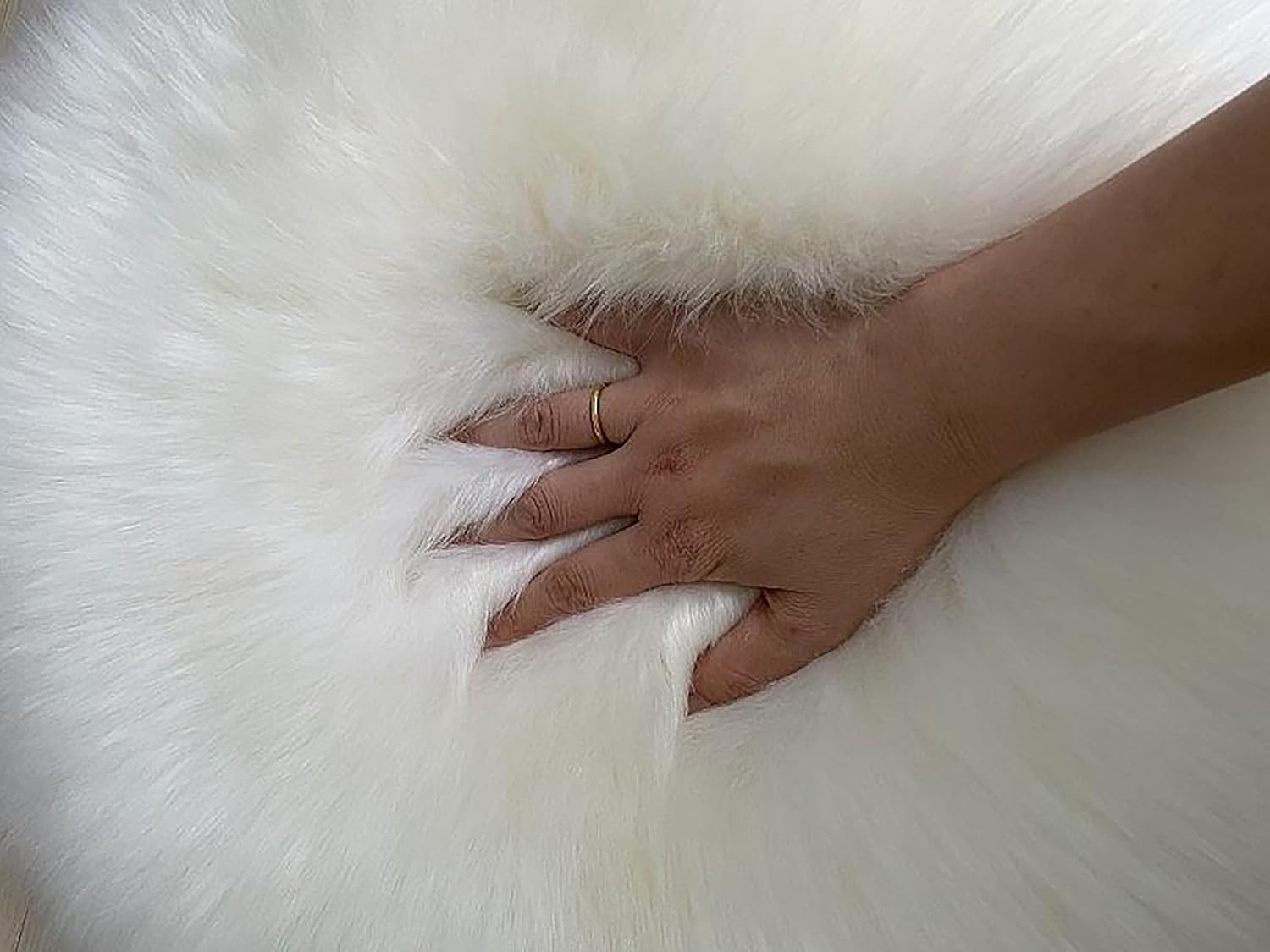 HC&WT Pure Wool Dining Chair Cushion, Sheepskin Cushion, Winter Thick Round Chair Cushion, Real Fur Stool Cushion (A,diameter50cm)